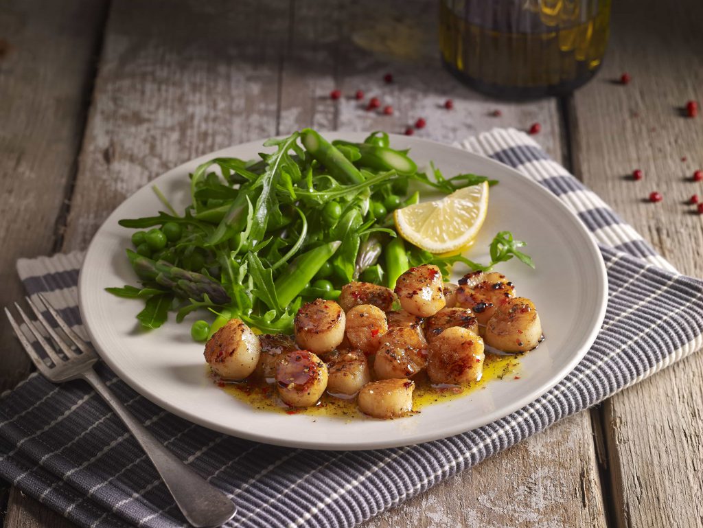 Frozen Scallops With Asparagus & Pea Salad | Recipe ...